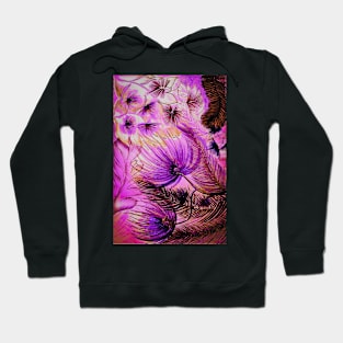 ART PRINT VIBRANT PINK TROPICAL DECO ABSTRACT FLOWERS POSTER Hoodie